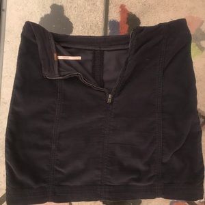 Navy, side-panel detail corduroy mini skirt